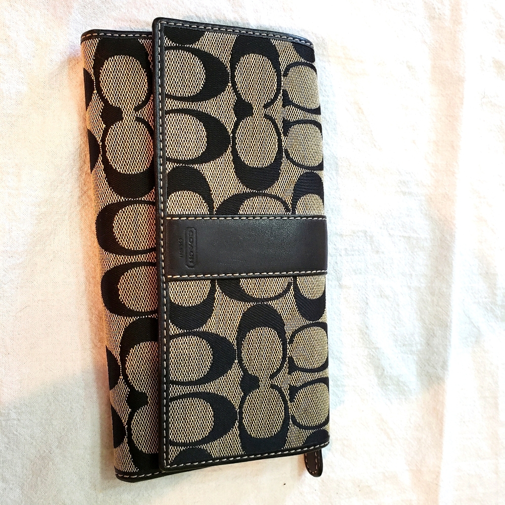 Tan and Black Coach Wallet